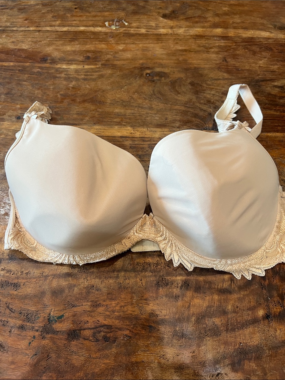 Nude Lace-Trim T-Shirt Bra - Nude